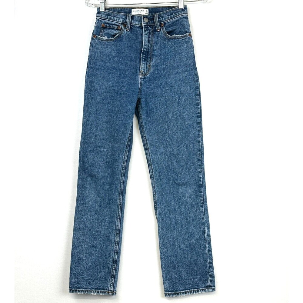 Abercrombie & Fitch The Ankle Straight Ultra High Rise Blue Jeans Womens 25/0‎